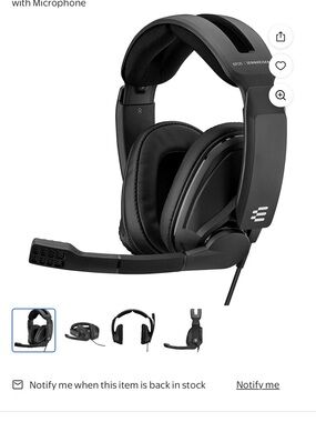 NIB Sennheiser Black Over-Ear Closed Acoustic Headset with Boom Mic